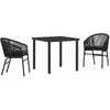Lauko baldų komplektas Sodo valgomojo komplektas 3 pcs Juoda