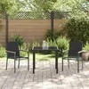 Lauko baldų komplektas Sodo valgomojo komplektas 3 pcs Juoda Miltelinis plienas