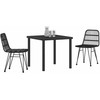 Lauko baldų komplektas Sodo valgomojo komplektas 3 pcs Juoda