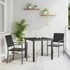 Lauko baldų komplektas Sodo valgomojo komplektas 3 pcs Juoda PE ratanas