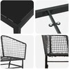 Lauko baldų komplektas Sodo valgomojo komplektas 3 pcs Juoda poliratanas