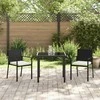 Lauko baldų komplektas Sodo valgomojo komplektas 3 pcs Juoda