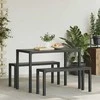 Lauko baldų komplektas Sodo valgomojo komplektas 3 pcs Antracitas Plienas