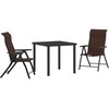 Lauko baldų komplektas Sodo valgomojo komplektas 3 pcs Ruda