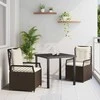 Lauko baldų komplektas Sodo valgomojo komplektas 3 pcs Ruda poliratanas
