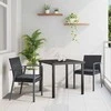 Lauko baldų komplektas Sodo valgomojo komplektas 3 pcs Juoda ir pilka PE ratanas