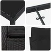 Lauko baldų komplektas Sodo valgomojo komplektas su pagalve 3 pcs Juoda poliratanas