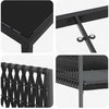 Lauko baldų komplektas Sodo valgomojo komplektas 3 pcs Juoda ir pilka PE ratanas