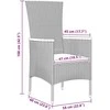 Lauko baldų komplektas Sodo valgomojo komplektas su pagalve 3 pcs Pilka