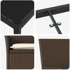 Lauko baldų komplektas Sodo valgomojo komplektas su pagalve 3 pcs Ruda poliratanas
