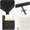 Lauko baldų komplektas Sodo valgomojo komplektas 3 pcs Juoda poliratanas
