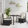 Lauko baldų komplektas Sodo valgomojo komplektas 3 pcs Juoda poliratanas