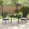 Lauko baldų komplektas Sodo valgomojo komplektas 3 pcs Juoda