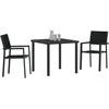 Lauko baldų komplektas Sodo valgomojo komplektas 3 pcs Juoda
