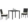 Lauko baldų komplektas Sodo valgomojo komplektas 3 pcs Juoda