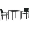 Lauko baldų komplektas Sodo valgomojo komplektas 3 pcs Juoda