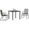 Lauko baldų komplektas Sodo valgomojo komplektas 3 pcs Juoda