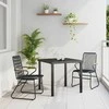 Lauko baldų komplektas Sodo valgomojo komplektas 3 pcs Juoda