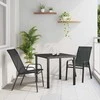 Lauko baldų komplektas Sodo valgomojo komplektas 3 pcs Juoda Miltelinis plienas