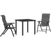 Lauko baldų komplektas Sodo valgomojo komplektas 3 pcs Pilka
