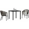 Lauko baldų komplektas Sodo valgomojo komplektas 3 pcs Ruda