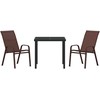 Lauko baldų komplektas Sodo valgomojo komplektas 3 pcs Ruda ir juoda