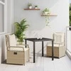 Lauko baldų komplektas Sodo valgomojo komplektas 3 pcs Bežė ir kreminė balta