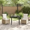 Lauko baldų komplektas Sodo valgomojo komplektas 3 pcs Bežė ir kreminė balta