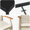 Lauko baldų komplektas Sodo valgomojo komplektas 3 pcs Bežinė ir juoda Ratanas
