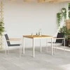 Lauko baldų komplektas Sodo valgomojo komplektas 3 pcs Ruda Kieto teka medžio