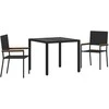 Sodo valgomojo komplektas 3 pcs Juoda poliratanas