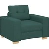 Sofa 3 pcs Tamsiai žalia 221 x 80 x 80 cm Lino mišinio audinys