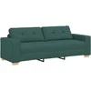 Sofa 3 pcs Tamsiai žalia 221 x 80 x 80 cm Lino mišinio audinys