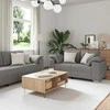 Sofa 3 pcs Taupe 219 x 80 x 82 cm Lino mišinio audinys