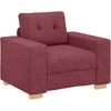 Sofa 3 pcs Vėjo raudona 221 x 80 x 80 cm Lino mišinio audinys