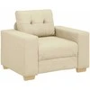 Sofa 3 pcs Kreminė 221 x 80 x 80 cm Lino mišinio audinys