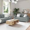 Sofa 3 pcs Šviesiai pilka 221 x 80 x 80 cm Lino mišinio audinys