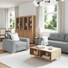Sofa 3 pcs Šviesiai pilka 221 x 80 x 80 cm Lino mišinio audinys