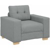 Sofa 3 pcs Šviesiai pilka 221 x 80 x 80 cm Lino mišinio audinys