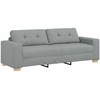 Sofa 3 pcs Šviesiai pilka 221 x 80 x 80 cm Lino mišinio audinys