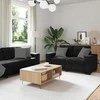 Sofa Sofos komplektas 3 pcs Juoda 221 x 80 x 80 cm Aksomas