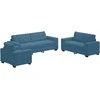 Sofa Sofos komplektas 3 pcs Mėlyna 221 x 80 x 80 cm Aksomas