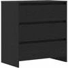 Kabalas su stalčių 3 pcs Juoda 70 x 41 x 75 cm Apdirbta mediena