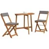 Lauko baldų komplektas Bistro komplektas su pagalve 3 pcs Natūralus aliejus