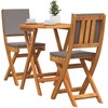 Lauko baldų komplektas Bistro komplektas su pagalve 3 pcs Natūralus aliejus