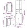 Vonios baldų rinkinys 3 vnt. Juoda 33 x 33 x 185,5 cm