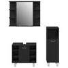 Vonios baldų rinkinys su lentyna 3 pcs Juoda 30 x 30 x 99,5 cm