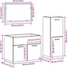 Vonios baldų rinkinys 3 vnt. Senovinis medis 60 x 38,5 x 46 cm