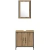 Vonios baldų rinkinys 3 vnt. Ruda 33 x 33 x 185,5 cm