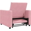 Fotelis Ištraukiamas sofa-lova vienvietis Šviesiai rožinė Aksomas